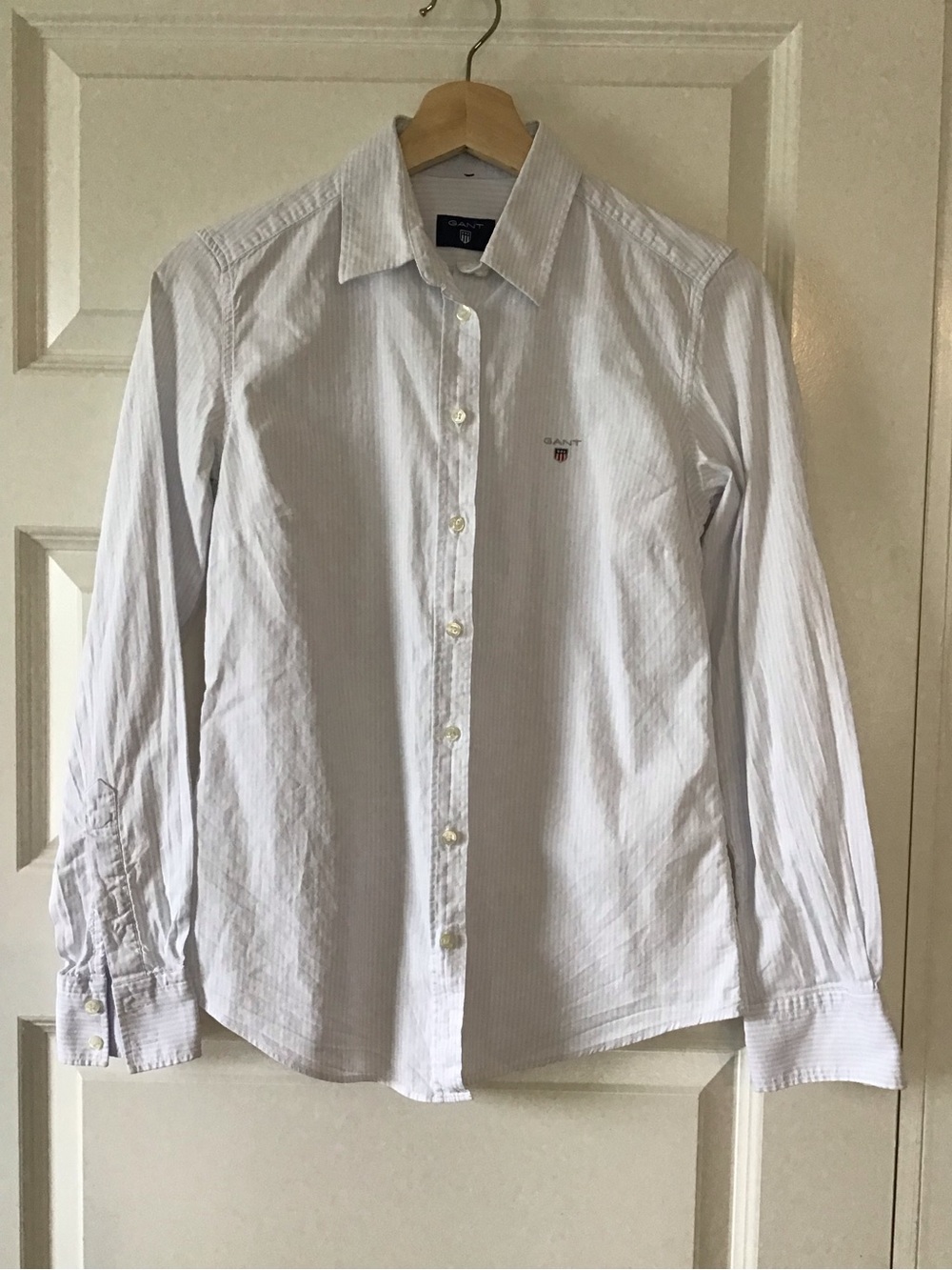 Gant Women’s white on white Pinstripe Button-Down Shirt